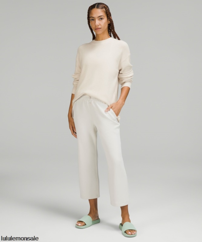 Lululemon Damen DELULU466 | Lululemon Deutschland Gerippter Rundhalspullover Aus Einer Merinowollmischung In White Opal
